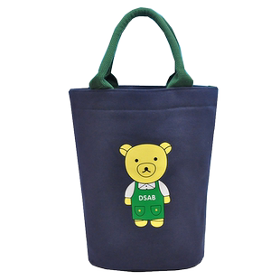 新款帆布内置水杯位男孩女孩手提便当包补课包手提饭盒时尚妈妈包