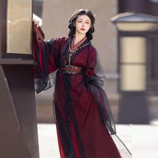 女魏晋风战国袍大袖衫中国风直裾裙成人薄纱古装套装汉风亡国公主
