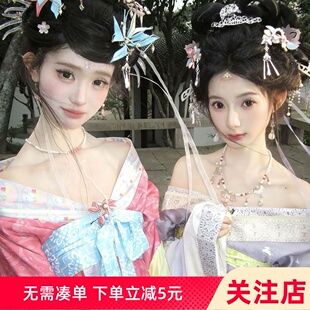 魏晋风汉服半袖襦裙蔽膝袿衣俏皮日常闺蜜装绝美套装夏季贵妃网红