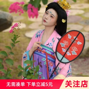 汉服女唐制国风改良古装粉嫩少女古风连衣裙套装闺蜜旅拍杨贵妃
