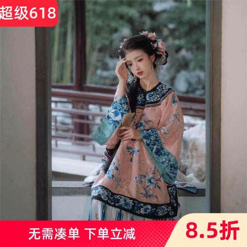 【官方推荐】清代斜襟圆领套装
