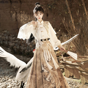 倚梦阁原创天国使臣汉服女中国风新中式汉元素上衣半裙套装9519