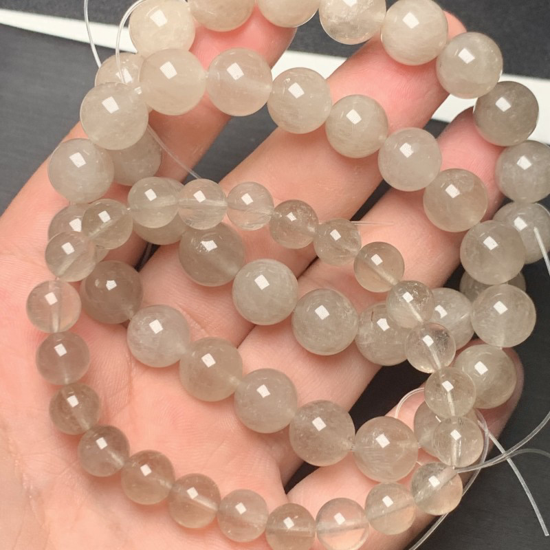 天然灰白兔毛手链顺发白发晶灰兔毛猫眼水晶饰品手串