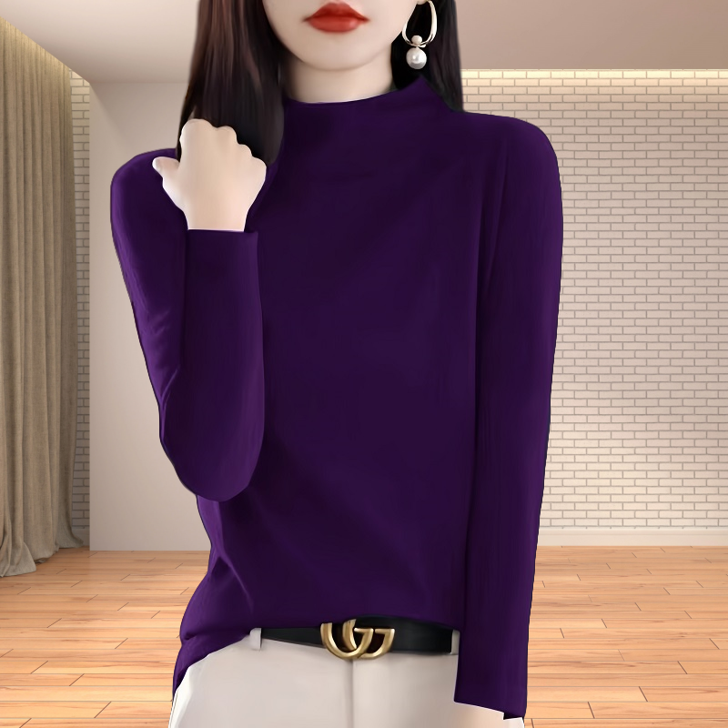 半高领针织衫女长袖打底毛衣