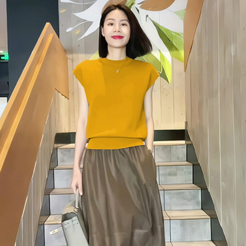 冰丝针织薄款设计感欧货打底衫