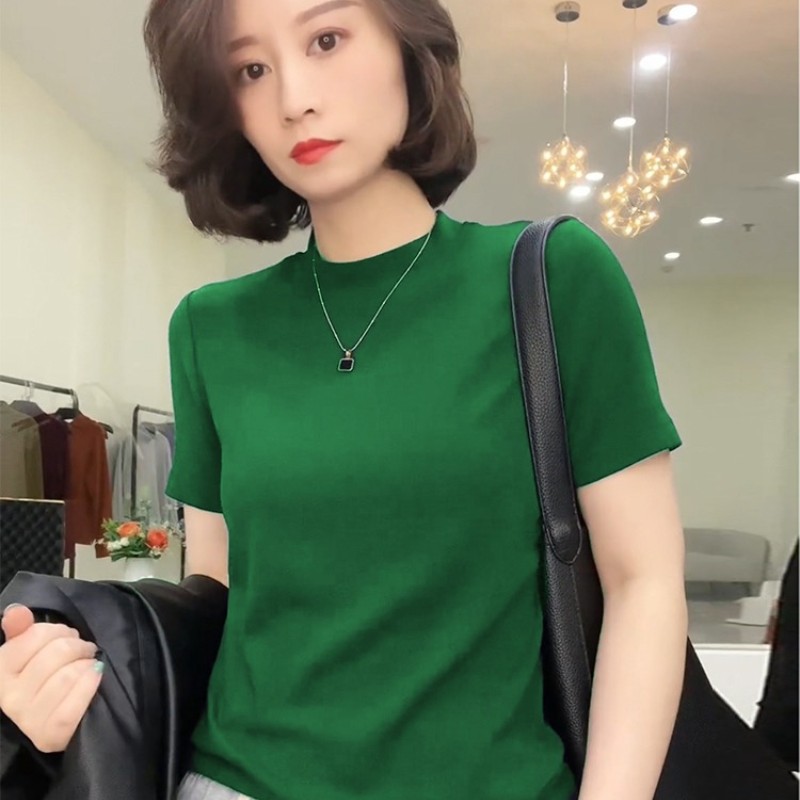 欧艺枚冰丝针织套头半高领