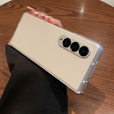 原装正品适用ins简约超薄不发黄zfold5透明磨砂三星zfold4手机壳高档Galaxy W22折叠屏新款f9260翻盖fold3/zf