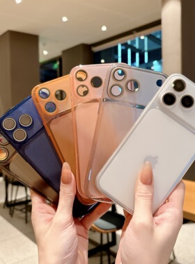 秒变17大视窗适用苹果17ProMax手机壳iphone17超薄磨砂16promax新款15pro透明IP14PM硅胶13带镜头膜12防摔软