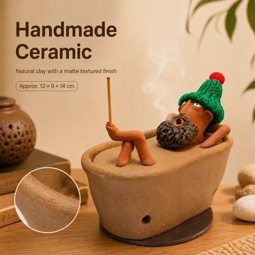 跨境新品Lazy Bath Man Incense Burner懒人浴男香炉家居装饰摆件