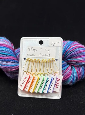 跨境新款Things I say while knitting 编织时说的话脏话针记号笔