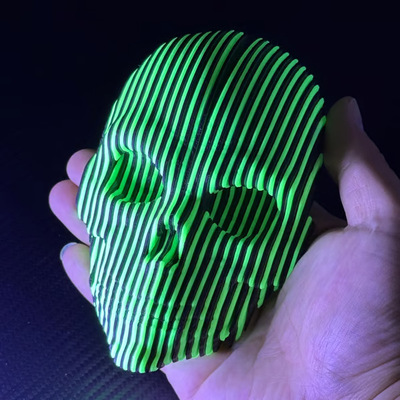 跨境新品Luminous quantum skulls 发光量子头骨3D打印恶作剧摆件