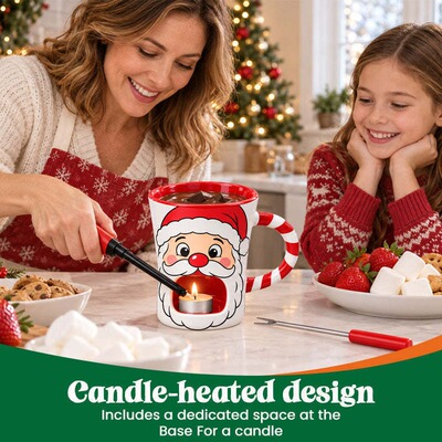 跨境新款 Christmas Chocolate Fondue Mug 圣诞节巧克力火锅杯