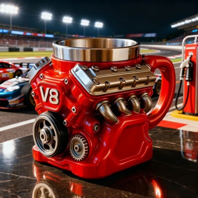 跨境亚马逊新款 Retro Engine Coffee Mug V8V6汽车发动机马克杯