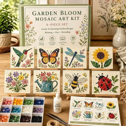 跨境新款 Watering Can Mosaic Art Kit 马赛克DIY粘贴画手工套装