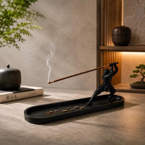 跨境新款Katana Style Incense Stick Holder 武士刀造型香炉摆件