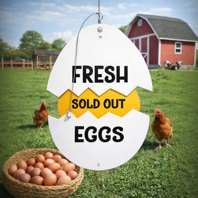 跨境新款 Fresh Eggs Stall Sign 有趣的新鲜鸡蛋摊位牌家居挂饰