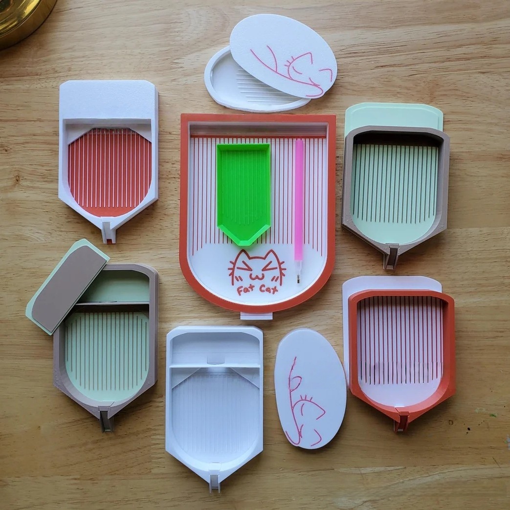 跨境新品 Fat Cat Diamond Tray 可爱胖猫钻石托盘巨型点钻托盘