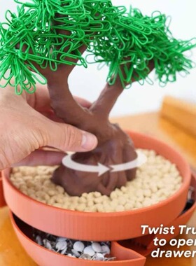 跨境亚马逊创意Office Supply Bonsai3d打印办公用品带磁盆景玩具