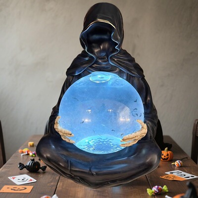 桌面摆件 The Death God's Crystal Ball 死神水球万圣节树脂装饰