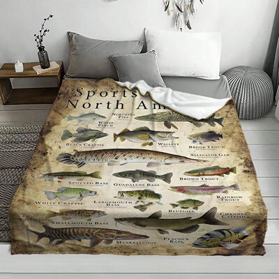 跨境新款Fishing Enthusiast's Blanket Gift钓鱼爱好者毛毯礼物