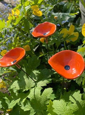 跨境迷你罂粟花桩蜜蜂杯Mini Poppy Flower stakes Bee Cups