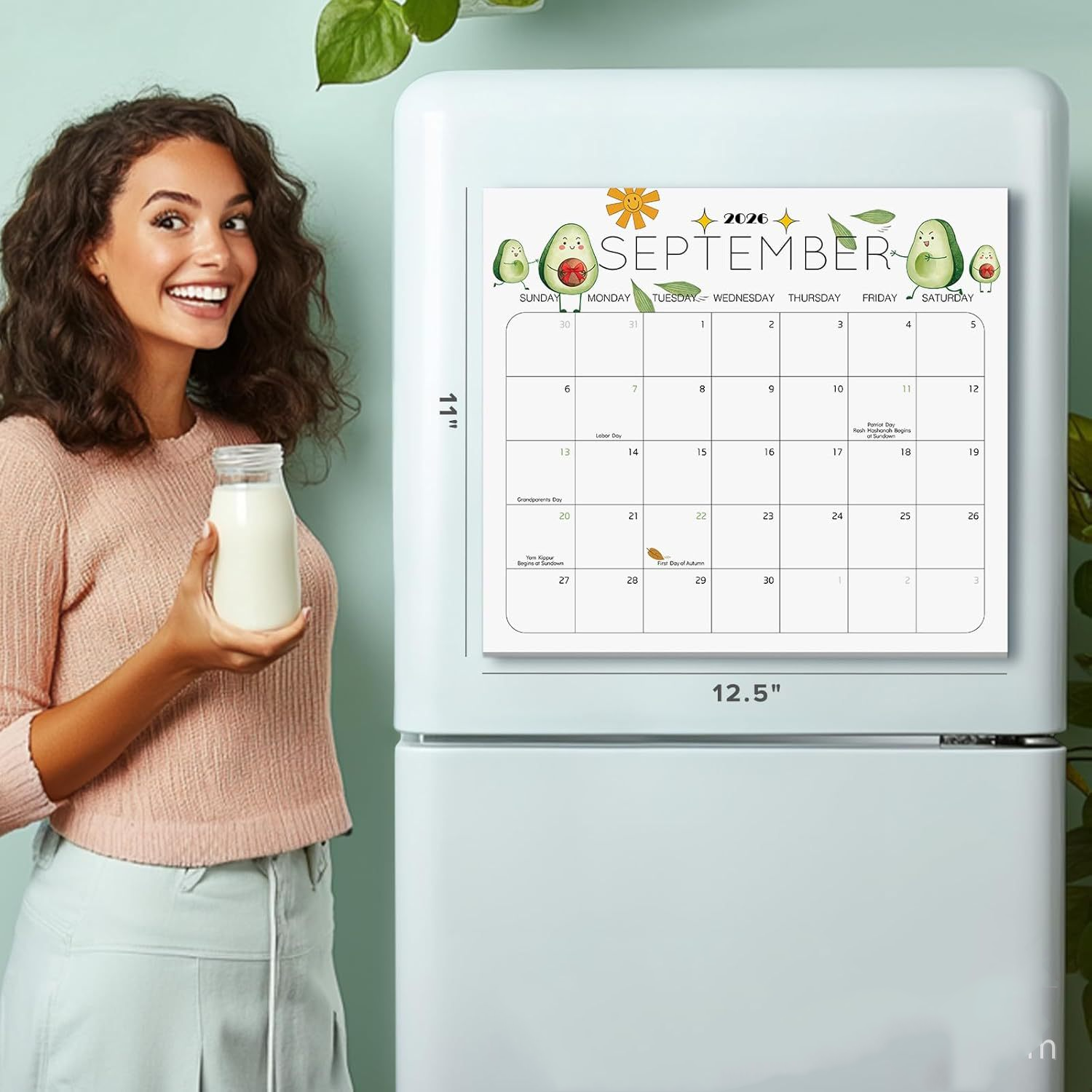 磁性日历创意每周每月计划表软磁冰箱贴英文季节日程留言板