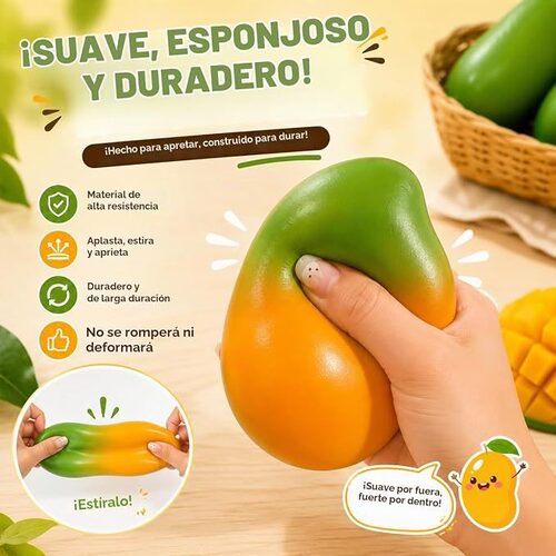 跨境新品 Mango fidget toy 感温变色芒果捏捏乐解压慢回弹捏捏乐