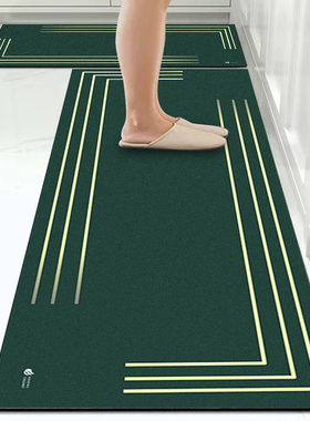 厨房专用硅藻泥吸水地垫防滑防油可擦免洗地毯新款门口踩脚垫耐脏