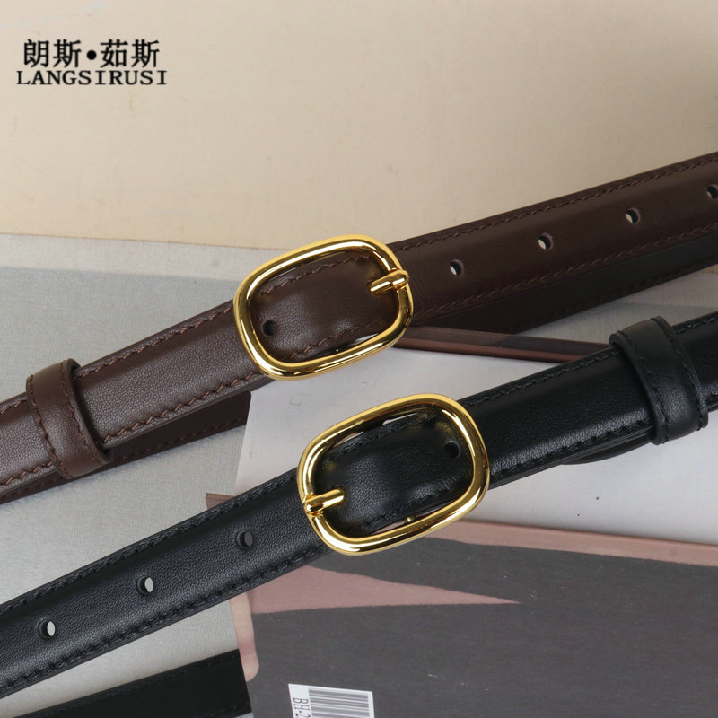 刘~菲同款 棕色皮带女真皮时尚百搭软头层牛皮女士腰带2025新款