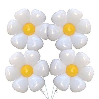 极速Daisy Balloons Set White Yellow Large BallooTn Innovativ