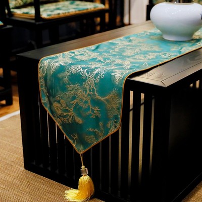 极速桌旗中式新中式茶o桌布茶旗现代简约餐桌装饰布长条防滑餐边