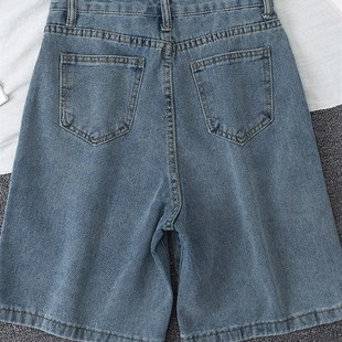 新品 2023 Fitaylor Women New FHigh Summer Blue Leg Wide Waist