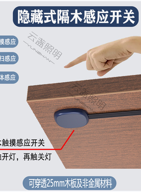 极速5V12V2i4V隐藏式隔木板触摸手扫人体感应开关缓亮缓灭感应穿
