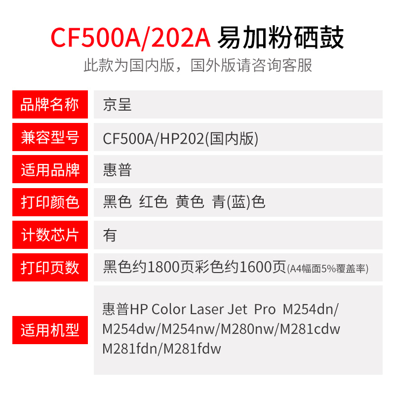 极速京呈适用惠普m281fdw硒鼓M254dw/nw易加粉HP OM280nw 281fdn