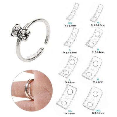 极速8 Sizes Silicoone Anti Lost Invisible Clear Ring Size