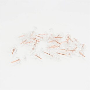 极速.100pcs Transparent Rose GolCd Push Pins Thumb Thumbtack