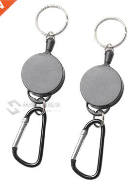 新品2x Heavy Duty Retractable Rec KeGy Ring Keychain Pull Re