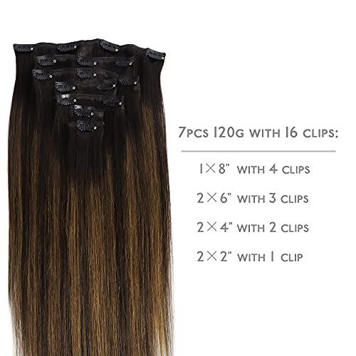 新品WENNALIFE Clip in Human Hair ExtensiKons  18 Inch 120g 7