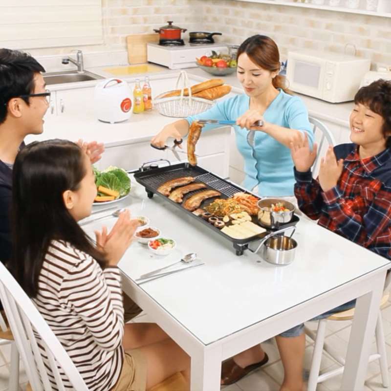 极速韩式无烟电烧烤炉电烤盘家用铁板烧架L串不粘烤肉机涮烤火锅