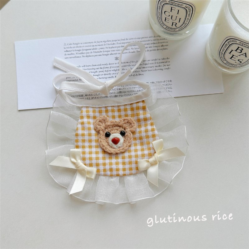 极速宠物猫咪蕾丝围兜夏s天小狗口水巾蝴蝶结小猫围脖拍照装扮可