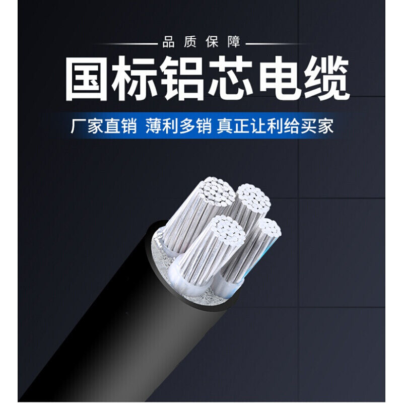 极速3/4芯铝芯电缆线10/16x/25/35平方铝线电线地埋线三相四线电