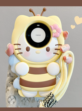 立体可爱小蜜蜂猫咪适用华为mate60pro手机壳mate50/40/30软硅胶套mate70卡通萌猫荣耀100全包13防摔nova12女