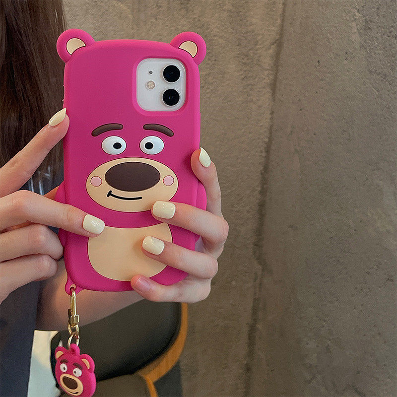 k40卡通草莓熊手机壳硅胶