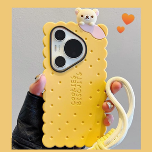 立体可爱超萌饼干小熊适用vivoS19手机壳s18pro新款 s17趴趴轻松熊s16s15硅胶y78软套y52s防摔iqooZ8z7z6x女款