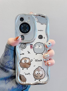 适用华为mate50手机壳mate40pro软硅胶套mate30全包p50pro防摔nova9/10女款荣耀80荣耀50/7060电镀镜面猫咪