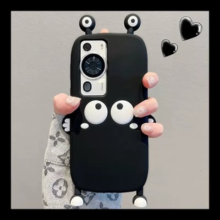 A1搞怪立体可爱黑煤球适用oppoA58手机壳OPPOa96a97女新款a57a93s软硅胶套a72a92s卡通r15全包a11xa55防摔k9x