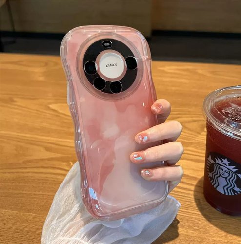 简约粉色晕染软硅胶全包手机壳