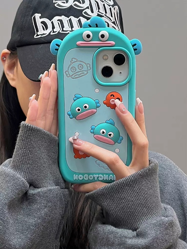 韩风蓝章鱼怪手机壳软硅胶