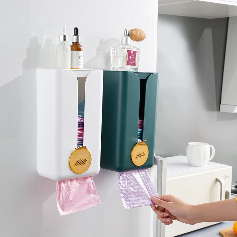 轻奢垃圾袋收纳盒整o理塑料袋收集器壁挂厨房方便袋子抽取式免打
