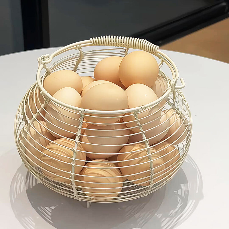 铁艺手提收纳篮厨房储物筐鸡蛋蔬菜篮日式家居编织铁线篮手提篮子,厨房/烹饪用具,果蔬置物架/篮/框,淘宝优惠券,粉丝福利购,淘宝优惠卷
